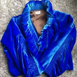 Layneau cobalt blue bed jacket.